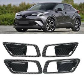 Successsss 232145281604 4x Inner Door Handle Bowl Cover Trim For Toyota Chr C-hr 2016-2021 Carbon Fiber