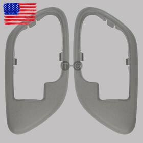 Gm2576g2lr Topgearsltd New Inside Interior Door Handle Bezels Trim Gray Pair For 95-99 Chevy Gmc Truck