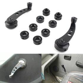 Yfoutlet 610000322233 2pcs Universal Aluminum Alloy Window Handle Winder Riser Crank Blk