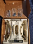 New Andersen Windows Whitmore Gliding Trim Set Bright Brass Door Handles Lock. Fixed Price $198.00.