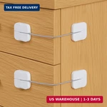 4 Pack Cabinet Locks Baby Proofing, Maveek Child Drawer Dual-button. Fixed Price $23.54.