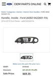 Genuine Ford Handle Inside AE8Z-5422601-FA. Fixed Price $44.00.