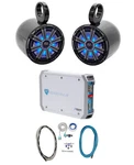 Pair Kicker 45KM84L 8" 600 Watt Marine Led Wakeboard Speakers+amplifier+amp Kit. Fixed Price $497.86.