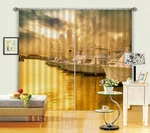 3D Sunset Lake Boat ZHUA3051 Photo Curtain Window Blockout Fabric Amy 2023. Fixed Price $14.47.
