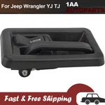 Inside Door Latch Handle Front Left For Jeep Wrangler 87-04 W/ Rod Clips Yj Tj. Fixed Price $7.31.