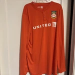 Wrexham Fc United Polaris Shirt Men L/xl Orange Long Sleeve Henley Cotton 111033. Fixed Price $18.00.