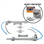 2 Door Flat Power Window Kit With Billet Cranks Autoloc AUTPWW3K Street. Fixed Price $399.95.