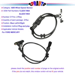 2ABS Speed Sensor Rear Lh & Rh 2006-2010 Ford Explorer 6L2Z2C190AA 6L2Z2C216. Fixed Price $25.50.