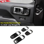 Carbon Fiber Door Handle Bowl Cover Trim For 2018+ Jeep Wrangler Jl Accessories. Fixed Price $21.99.