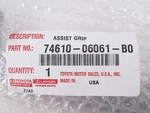 Genuine Oem Toyota 74610-06061-B0 Front Grip Assist Strap (1) 2012-17 Camry. Fixed Price $37.92.