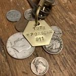 1978 Porsche 911 Brass Key Fob. Fixed Price $18.95.
