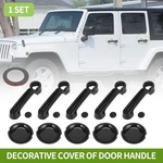 Decorative Door Handle Covers For Jeep Wrangler Jku 07-18 Black Abs Set. Fixed Price $40.37.