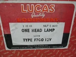 Hillman Minx 1957-1960 Husky Ii, Commer Cob Lucas Nos Headlamp 51779,. Fixed Price $228.92.