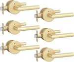 6 Pack Gold Door Handles Interior Privacy Brushed Heavy Duty Zinc Alloy New. Fixed Price $52.99.