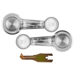 New 3 Pc Manual Window Cranks Chrome W/ Clear Knob & Handle Clip Removal Tool. Fixed Price $30.80.