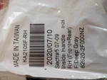 Kool Vue Interior Door Handle KA2105F-RH Kia Spectra 07-09 Deep Gray. Fixed Price $14.00.