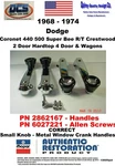 1968 74 Dodge Coronet Window Crank Handles 4PCS 2862167 New Mopar. Fixed Price $41.88.