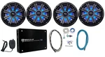 (4) Kicker 45KM84L 8" 1200W Marine Boat Speakers W/ LED'S+4-CH Amplifier+amp Kit. Fixed Price $585.87.