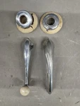 1939 1940 Ford De Luxe Door Handle Window Crank Riser Escutcheons Spring Phaeton. Fixed Price $54.40.