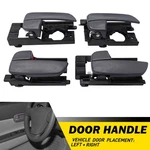 4PCS/SET Interior Door Handles Gray New For 06-11 Hyundai Accent Front&rear Epf. Fixed Price $18.99.