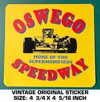 Oswego Speedway Home Of The Supermodifieds- Vintage Original Decal Sticker. Fixed Price $8.72.