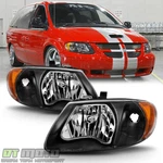 Black 2001-2007 Dodge Caravan Town & Country 01-03 Voyager Headlights Left+right. Fixed Price $64.99.