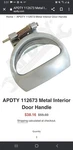 Chevrolet Hhr 2006-2011 Apdty 112673 Interior Chrome Door Handle Right. Fixed Price $25.00.