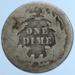 1889 P United States Us Silver Seated Liberty Vintage Antique Dime Coin I111031. Fixed Price $136.20.