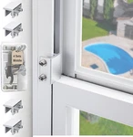 4 Set Sliding Window Lock With Key Vertical Horizontal Aluminum Security Stopper. Fixed Price $9.47.